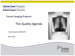 CCO Strategy for DI Appropriateness in Cancer Imaging