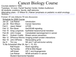 Schedule for 2008 Course