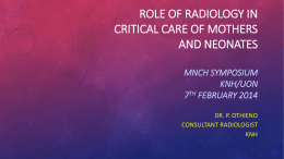Role of radiology in critical care of mothers and infants