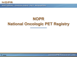 NOPR National Oncologic PET Registry