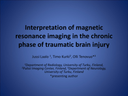 Interpretation of magnetic resonance imaging in the
