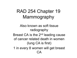 RAD 254 Chapter 22 Mammography
