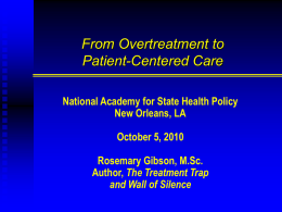 behind the wall of silence - State Health Policy Conference