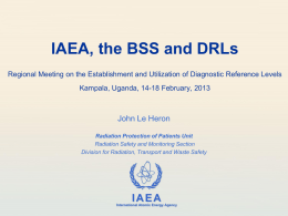 01 IAEA, BSS and DRLs Uganda 2013