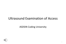 Ultrasound Examination of Access