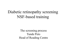 Diabetic retinopathy screening NSF-based training