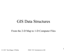 GIS Data Structures From the 2-D Map to 1-D Computer Files 1