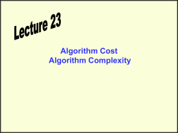 Algorithm Cost