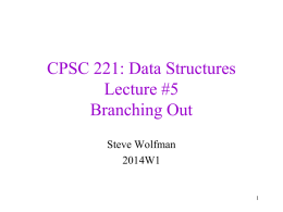 CPSC 221: Data Structures Lecture #7 Branching Out