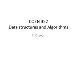 COEN 352 Data structures and Algorithms