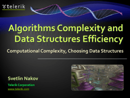 Algorithms Complexity and Data Structures Efficiency