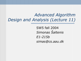 Advanced Algorithm Design and Analysis (Lecture 1)