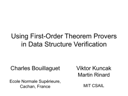 Using First-Order Theorem Provers in Data Structure