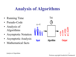 Analysis of Algorithms - University College Dublin