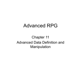 Advanced RPG - FVTC IT | Home