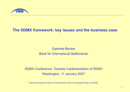 Steps towards an SDMX implementation