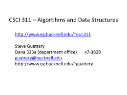 CSCI 311 – Algortihms and Data Structures