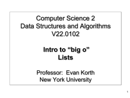 Big Oh and Linked Lists - NYU Computer Science Department