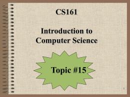Topic #15 - Computer Science