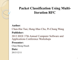 Packet Classification Using Multi-Iteration RFC Author - CSIE -NCKU