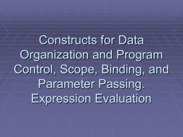 Constructs for Data Organization and Program Control, Scope