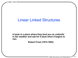 Linear Linked Structures Part 1