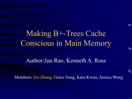 Making B+-Trees Cache Conscious in Main memory