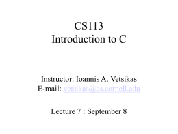 CS113 Introduction to C (lecture 7)