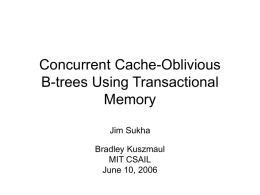 Concurrent Cache-Oblivious B-trees using Transactional Memory