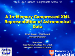 A In-Memory Compressed XML Representation of Astronomical Data