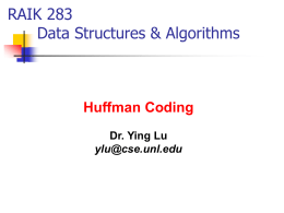 CSE 326 Huffman coding