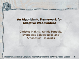 An Algorithmic Framework for Adaptive Web Content