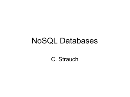 Introduction to NoSQL - CS 609 : Database Management