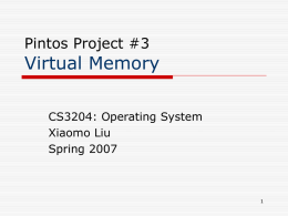Pintos Project #3 Virtual Memory Management
