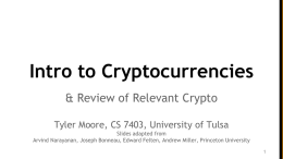 Intro to Cryptocurrencies