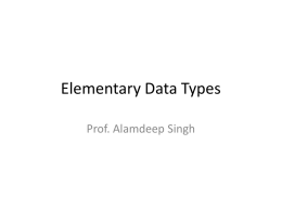 Elementary Data Typesx
