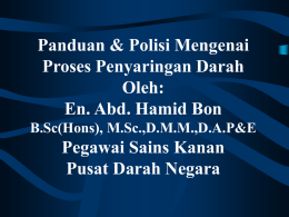 Panduan and Polisi Mengenai Proses Penyaringan Darah