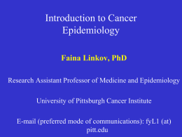 Introduction to Cancer Epidemiology