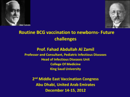 Routine BCG vaccination to newborns