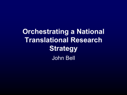 Orchestrating a National Translational Research Strategy