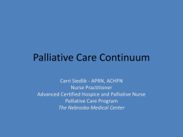 Palliative Care Continuum - Nebraska Cancer Coalition