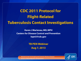 Changes to CDC protocol for flight-related tuberculosis