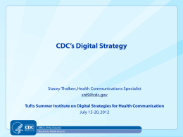 CDC Presentation - Web Strategies for Health Communication