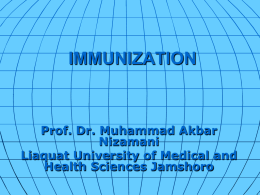 Immunization - Liaquat University of Medical & Health Sciences