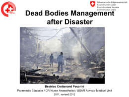 Dead Bodies Management after Disaster