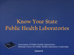 Know Your State Public Health Laboratory