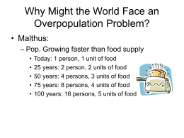 Why Might the World Face an Overpopulation