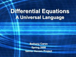 Differential Equations: A Universal Language