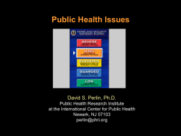 Dr. Perlin's Keynote Talk - Public Health Research Institute