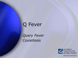 Q Fever Presentation - المكتب التنفيذي لمجلس
